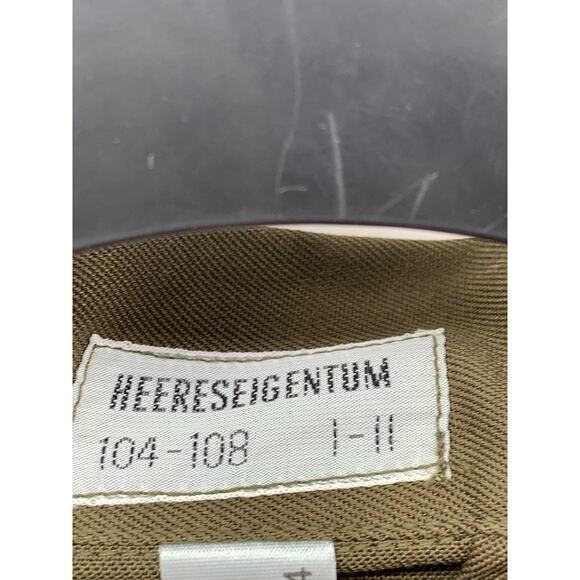 HEERESEIGENTUM Men's Vintage Olive Green Button-Up Long Sleeve Slama Shirt SZ M - Picture 10 of 12